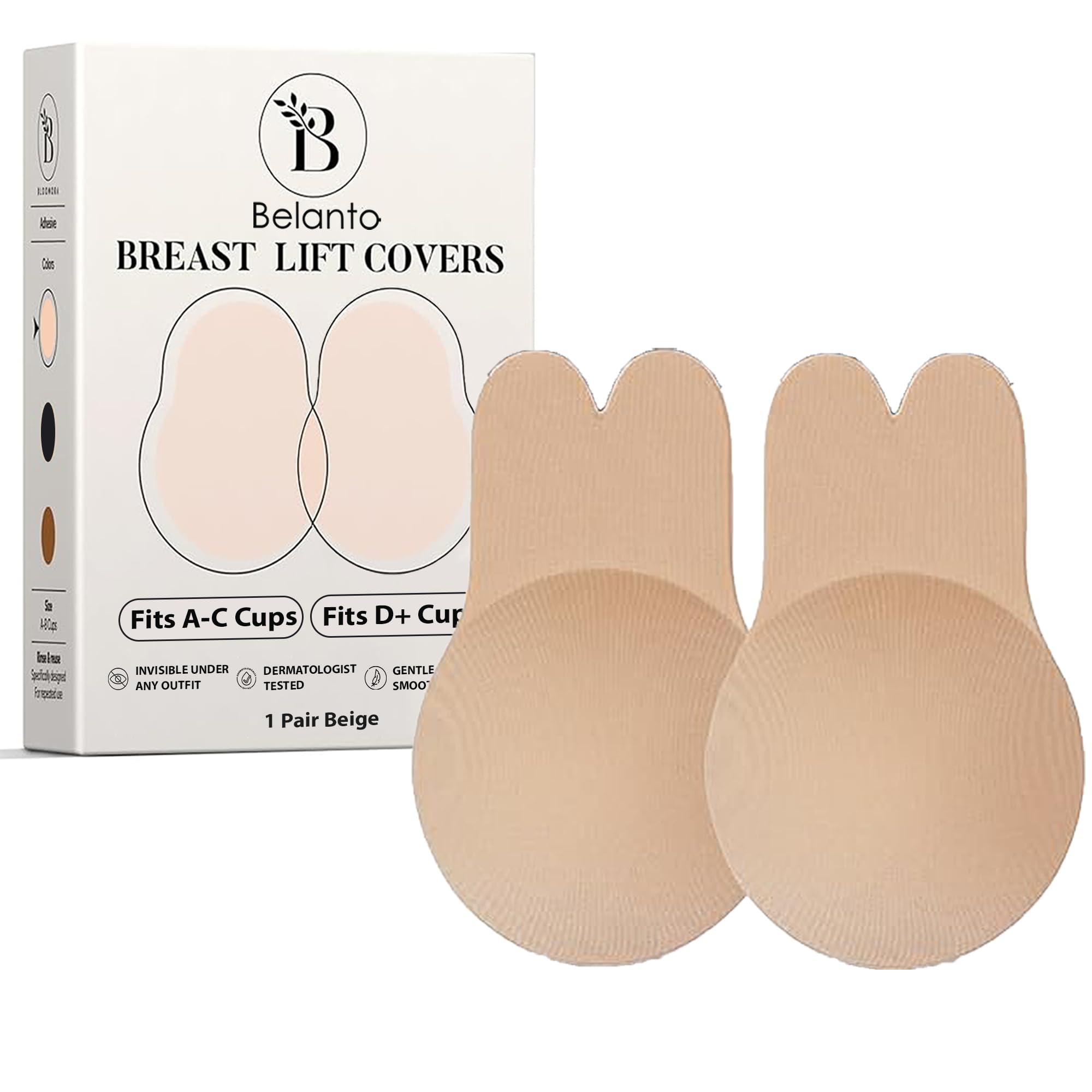 Women's & Girls Nipple Cover Strapless Bra, 2 Pair Color Invisible & Reusable Push Up Bra, Self Adhesive Breast Lift Up Sticky Bra, Braless