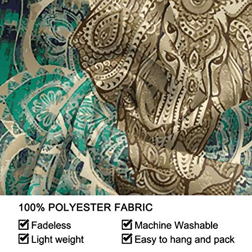 Bohemian Elephant Tapestry - Mandala Boho Vintage Watercolor Yoga Tapestries Wall Hanging Indian Art Home Decoration Bedroom Decor Living Room Door Curtain Balcony Sheer Room Divider 59.1" × 51.2" #TOP5