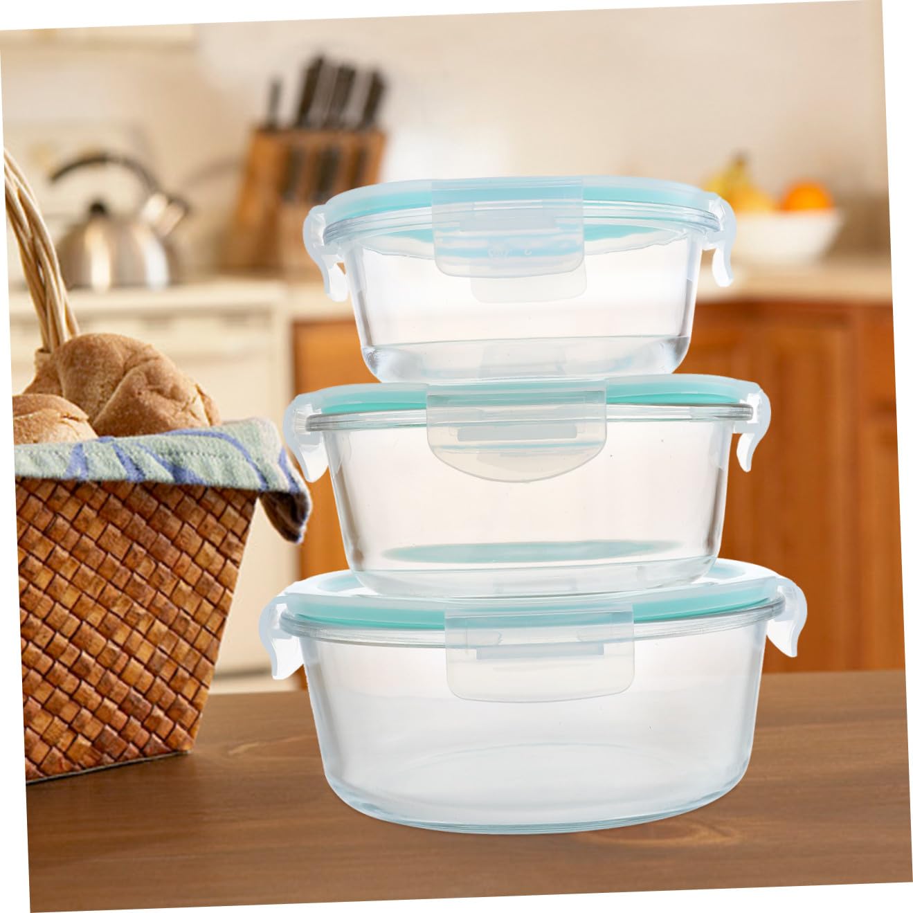 PRETYZOOM 3piezas Caja Bento Dividida Contenedor De Alimentos Fiambrera Hermética Para Oficina y Escuela