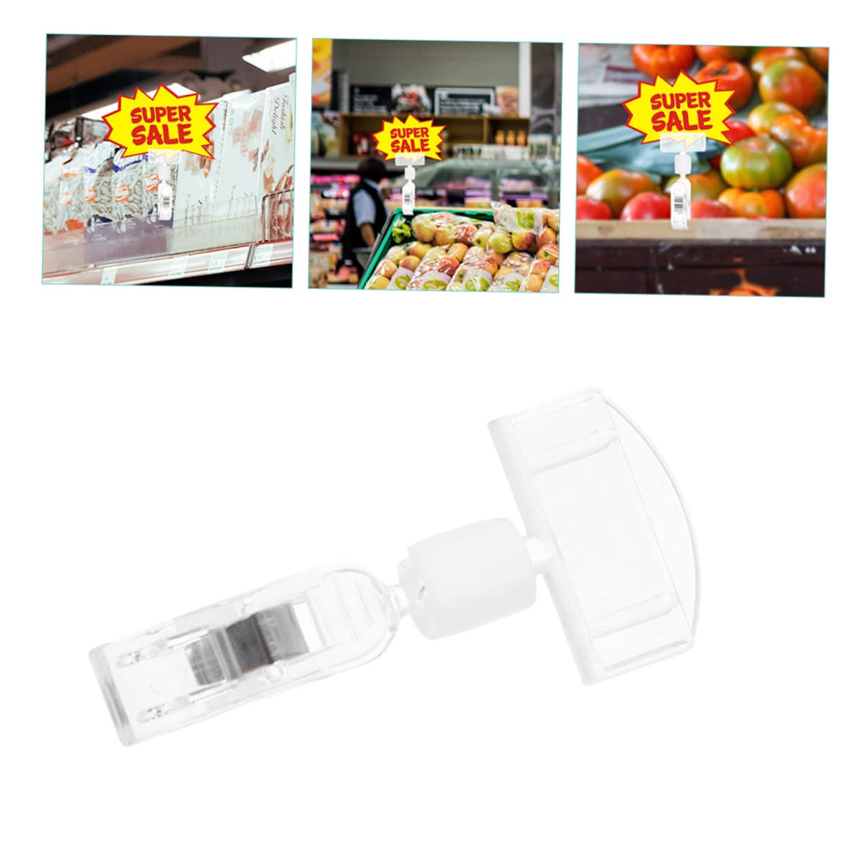 LALAFINA 50stücke Etikettenhalter Clip Transparente Preisschild Für Werbung Menükarten Fotos Installieren Für Platten Geeignet Für Supermärkte Und Einzelhandel