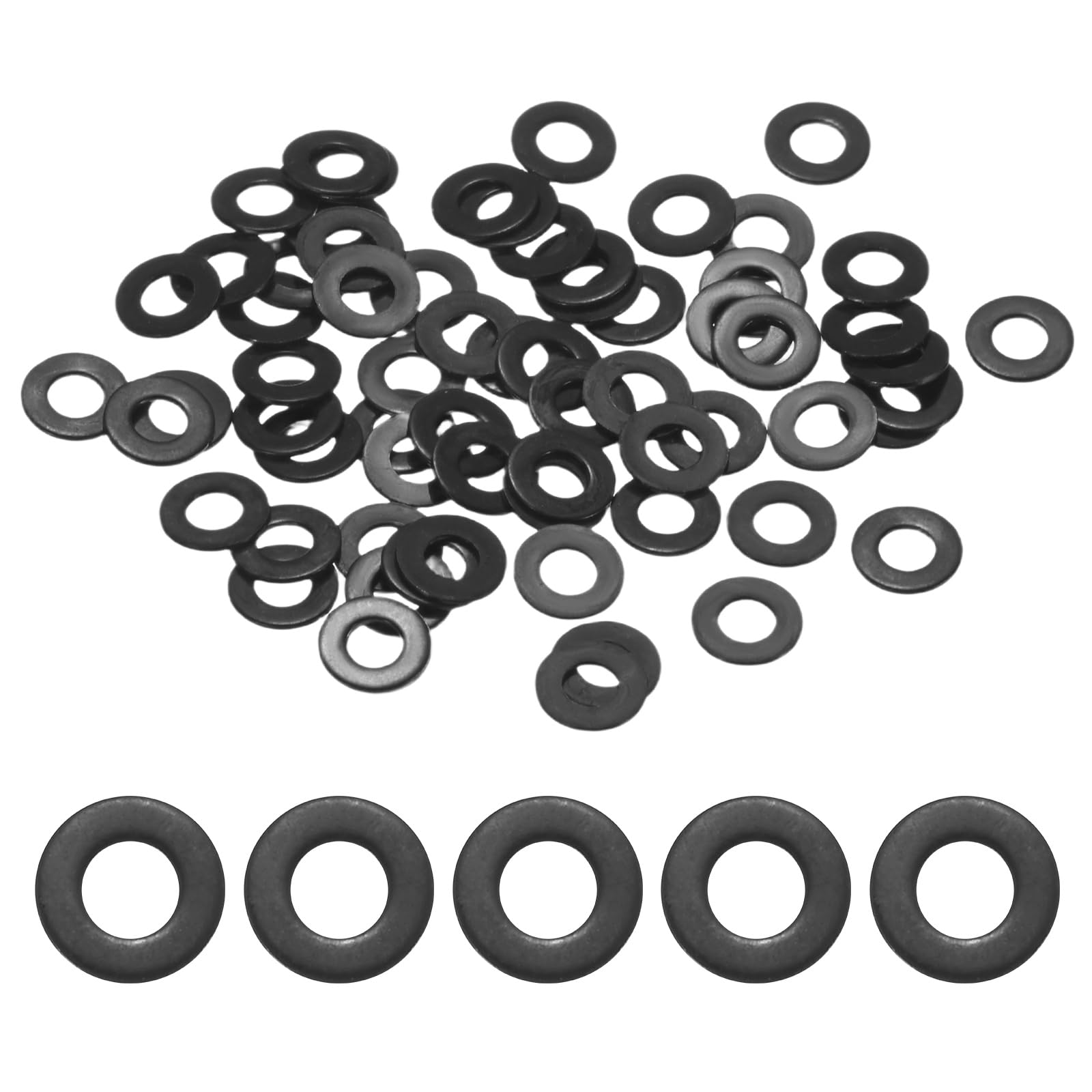 M METERXITY 100-Pack M3 Flat Washers 7mm OD Black Galvanized