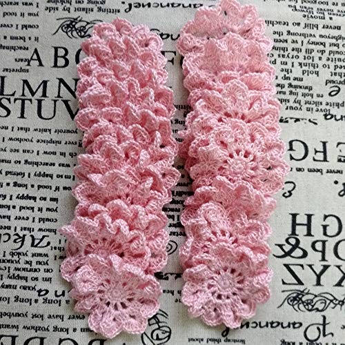 2'' Handmade Crochet Flowers Embellishments Appliques for Crafts, Flower Garland, Clothing, Headbands, Hats, Gift Package Needs, Pack of 20