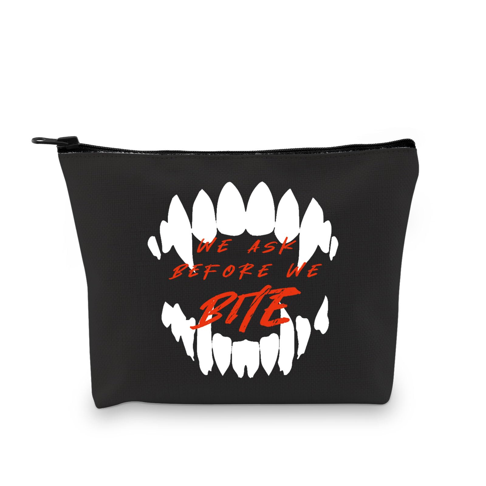 GzrlyfBG3 Astarion Merch Makeup Bag BG3 Video Game Gift Astarion Fan Gift Cosmetic Bag (Ask Before We BITE)