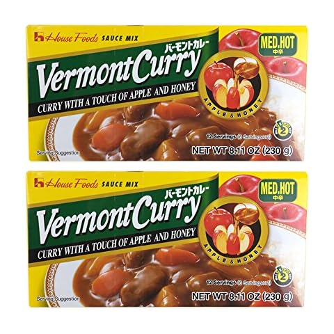 2 set House Foods Vermont Curry [ 2 Packs ] Medium Hot 8.11 Oz (230g) Cover