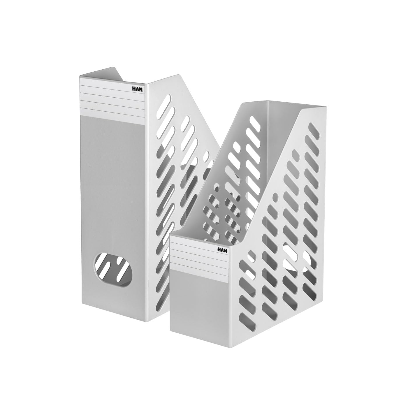 HAN 1603-11, KLASSIK XXL magazine file. High-quality, sturdy, stable and stylish, with label, pack of 2, light-grey