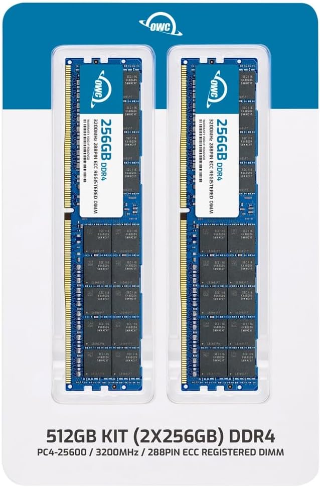 OWC 512GB (2x256GB) DDR4 3200 PC4-25600 CL22 8Rx4 288-pin 1.2V ECC Registered RDIMM Memory RAM Module Upgrade Kit Compatible with Cisco UCS C480 M5