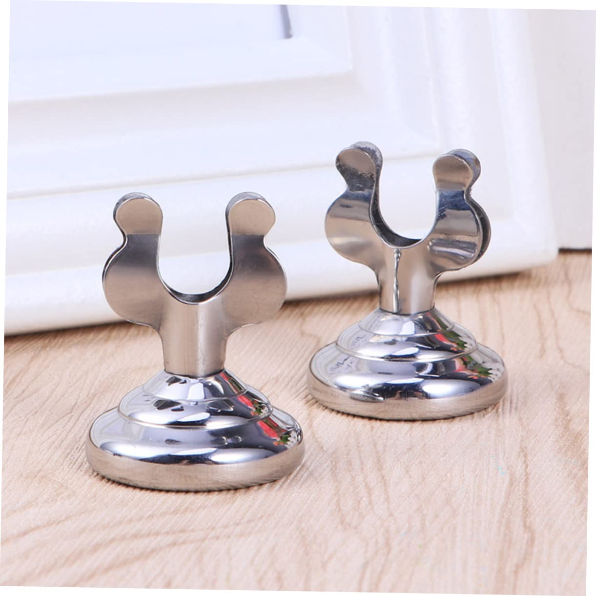 Restaurant Menu Stand 6 Pack Stainless Steel Tuning Fork Table Holder | Holds Bigger Cards, Simple Elegant Sleek Design, Silver Finish, for Birthday Party and Grand Banquet Settings