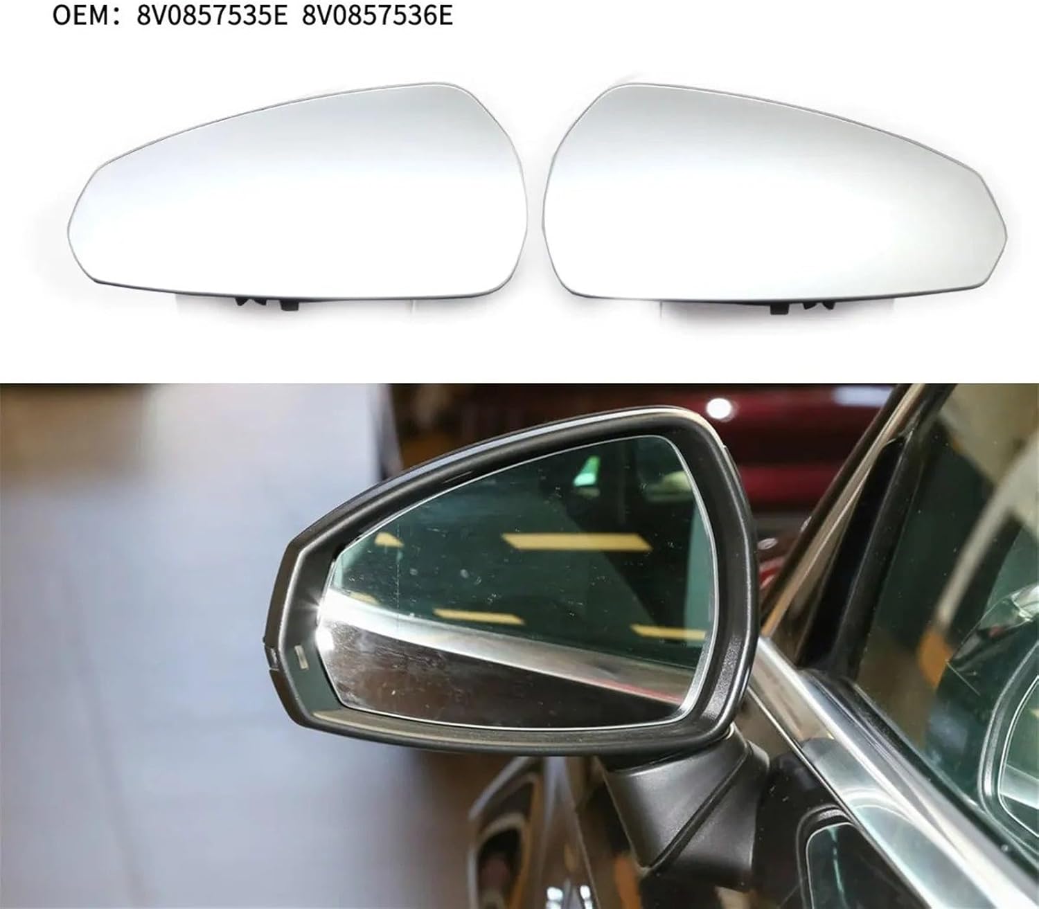 Side Mirror Glass for Audi A3 Sportback 2020 - Ancars ミラーガラスアクセサリー A3 2014-2020  8V0857535E A3 2014-2020 8V0857535E 8V0857536E 車用サイドミラーレンズ バックミラーガラス ヒーター付き