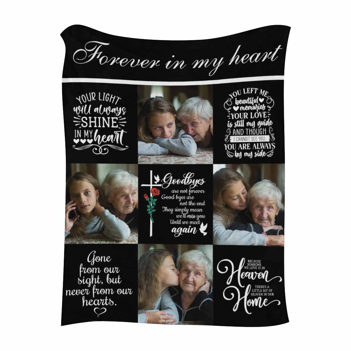 Artsadd Custom Memory Blanket for Loved Ones Lost with Picture, Forever in My Heart