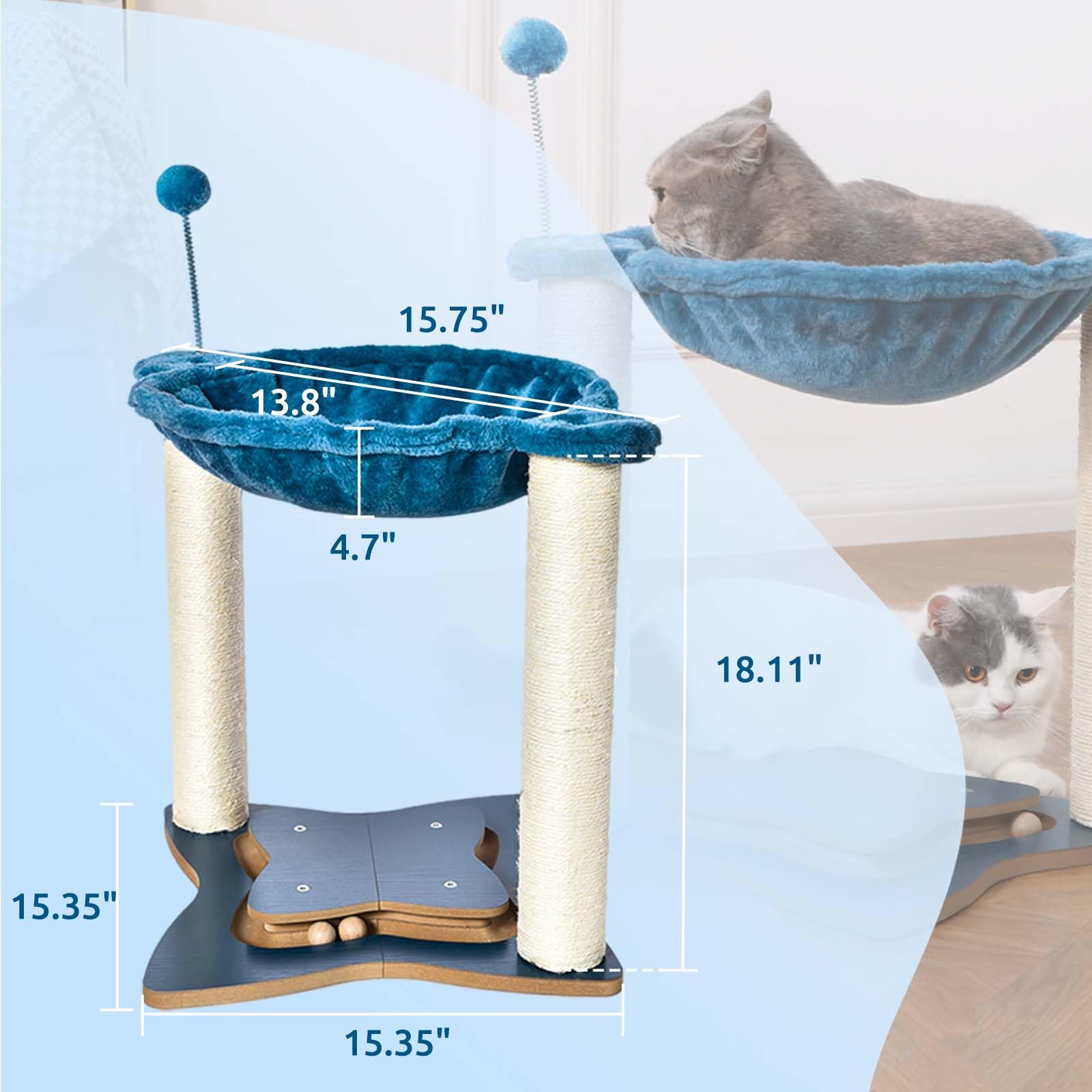 Hoher Kratzbaum Für Katzen – 84 Cm Mit Sisal, Spielbällen & Kugelbahn