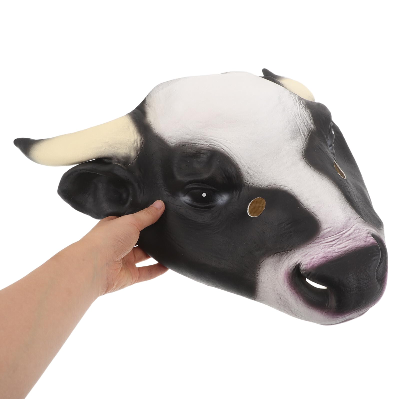 ibasenice Máscara Cabeza Látex Vaca Realista para Adultos Ligera y Duradera Accesorio Disfraces Carnaval y Fiesta Halloween Máscara Animales para Cosplay y Eventos