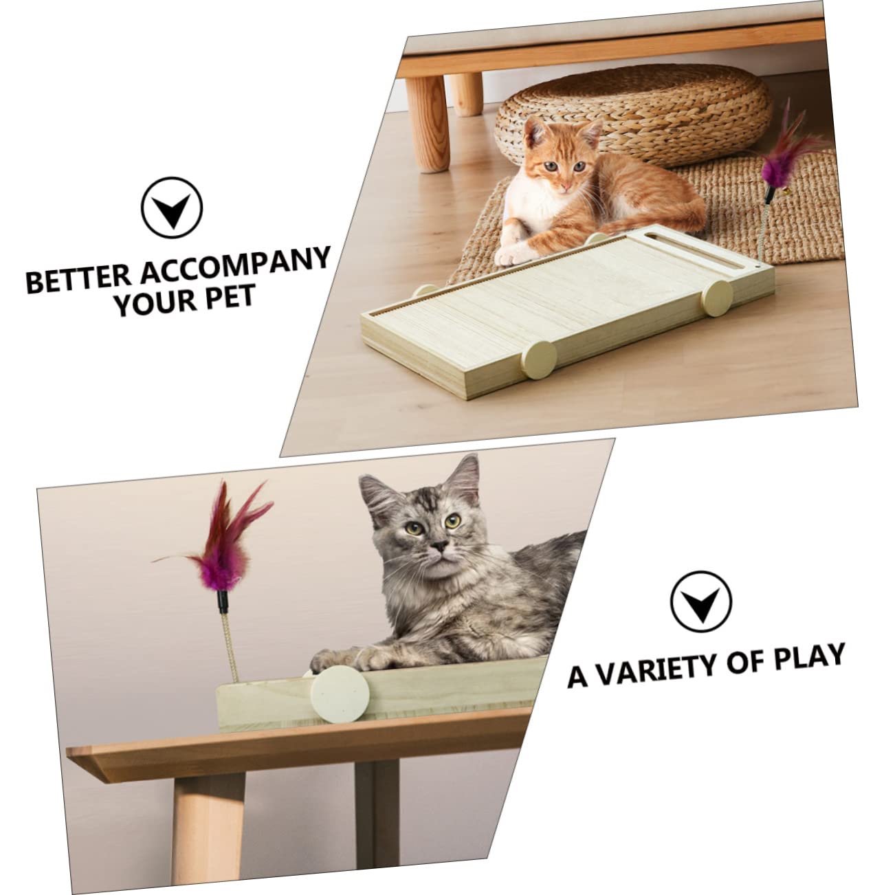 BESPORTBLE Tiragraffi per Gatti in Legno Resistente Multiuso per Proteggere Mobili e Mantenere Attivi i Gatti Accessorio per Giochi e Graffi