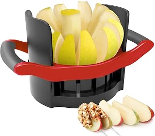 Newness 5.12" Large Heavy-Duty Stainless Steel Apple Slicer & Corer - Cuts 12 Thin Slices Completely Through, Dishwasher Safe for Fruits & Veggies