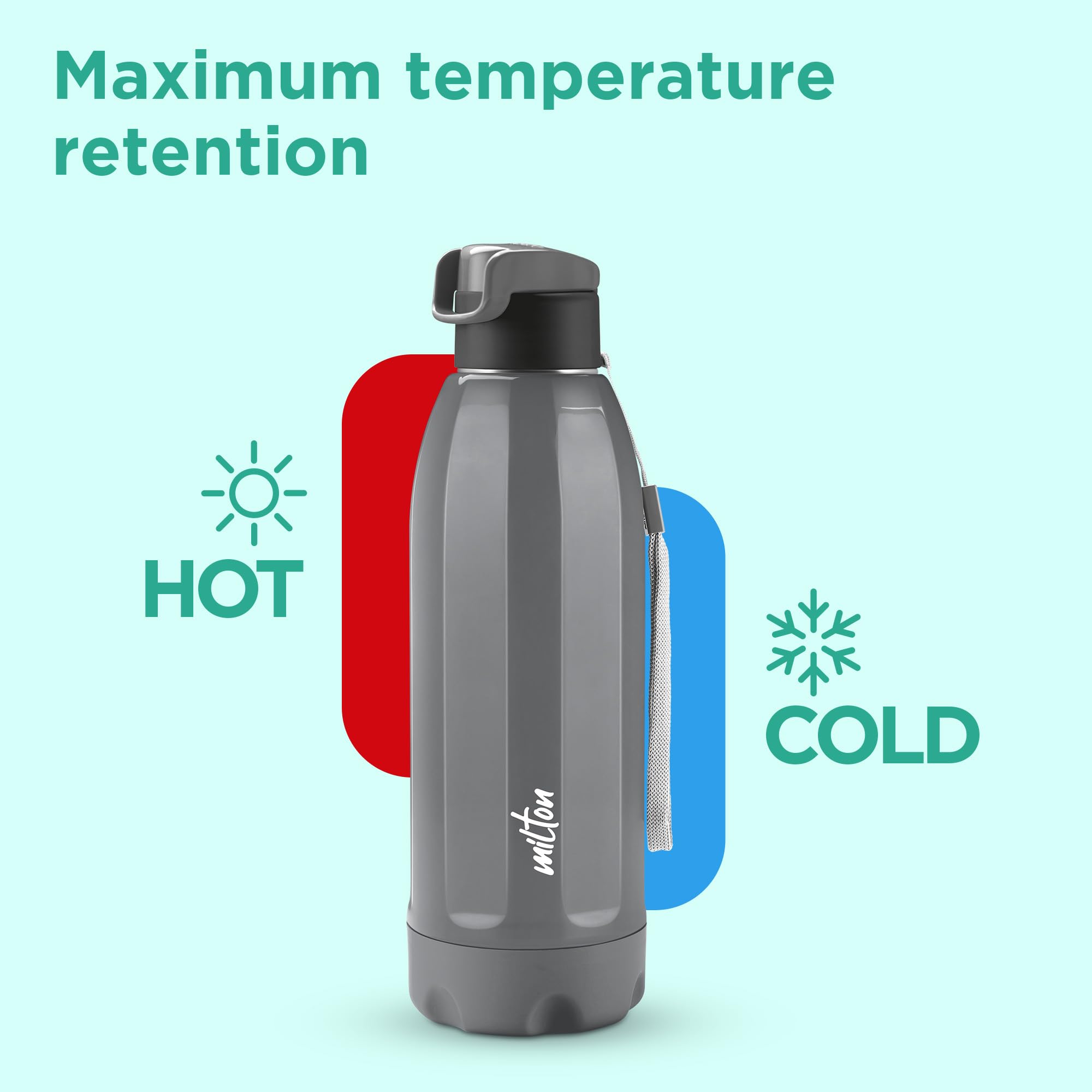 Milton Steel Thermoware Bottle - 520ml Grey -3