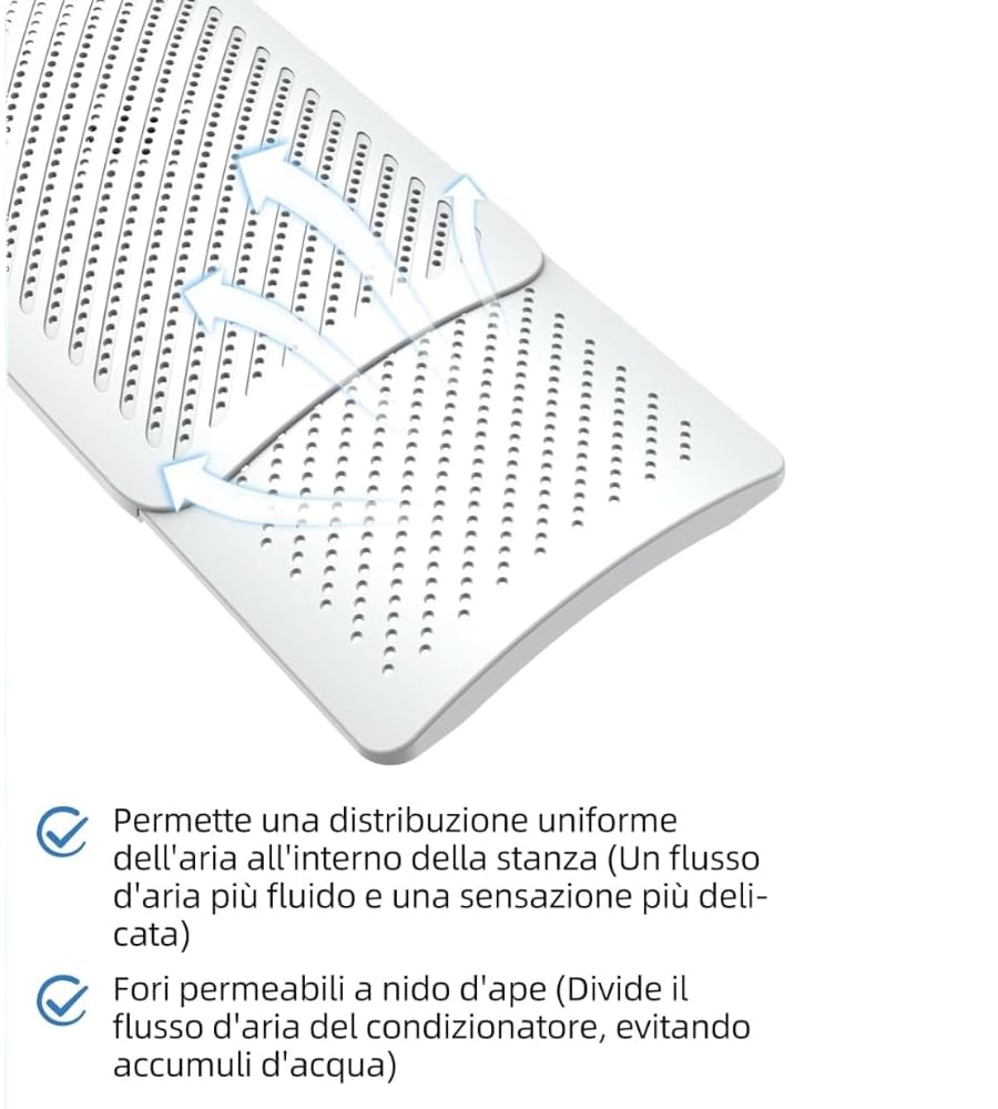 Deflettore Condizionatore Universale, Regolabile 52-97 cm, Angolo Regolabile, Anti Diretto Blowing, Deflettore aria Fredda Condizionata per Casa Ufficio