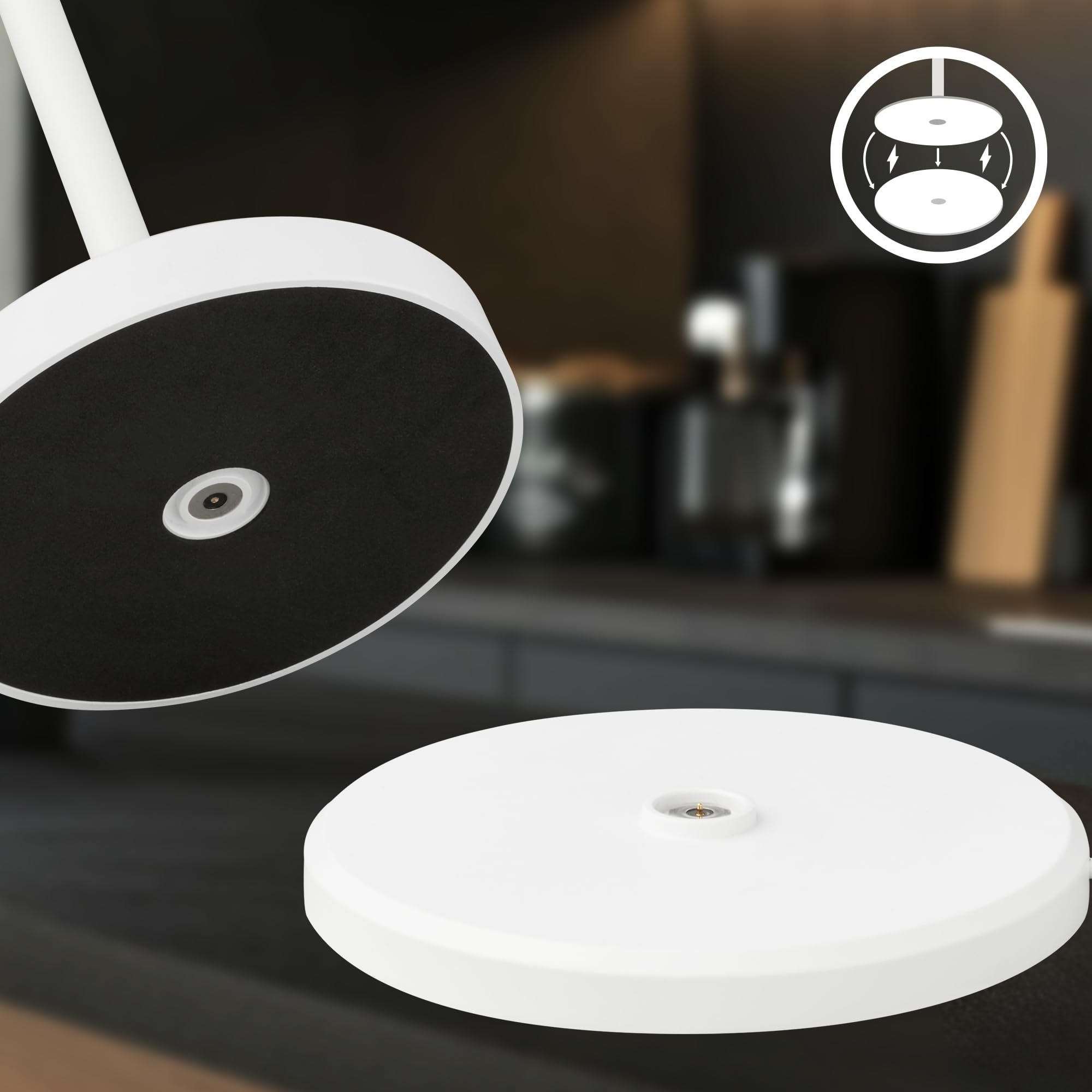BRILONER - Bezprzewodowa lampa stołowa LED, IP44, ze stacją ładującą, ściemniana stopniowo, akumulator i źródło światła, wymienna lampka nocna, lampa dekoracyjna, lampa LED, lampa stołowa, do salonu,