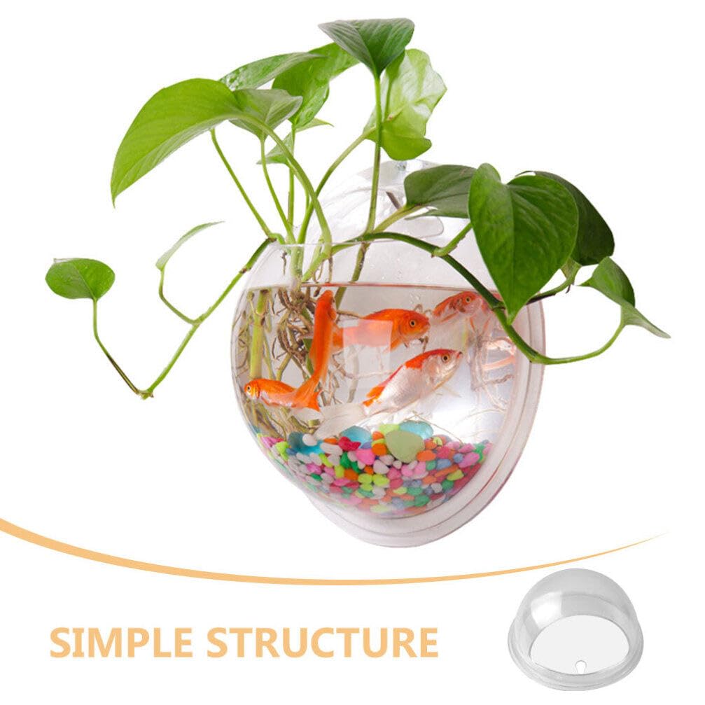 SUPVOX Bocal À Poissons Mural Pot De Plante De Propagation Suspendu Acrylique Mural Réservoir De Poissons Vase À Bulles Récipient De Fleur Aquarium Mur Pot De Plante Décor 23 Cm
