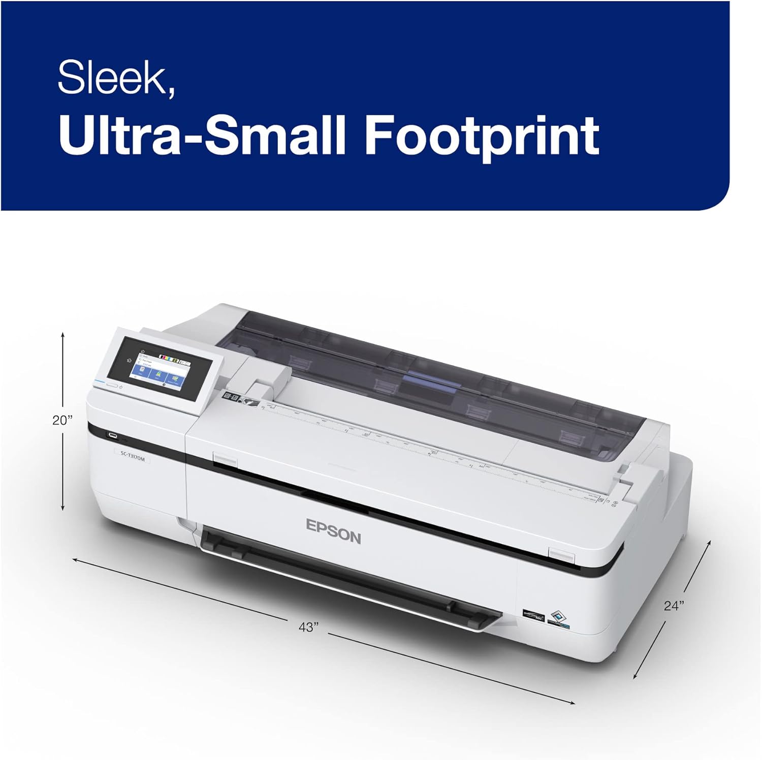 Epson SureColor T3170M 24" Ultra-Fast, Compact Printer, Integrated Wireless & Wi-Fi Direct® connectivity, 24” Wide 600dpi Scanner, CAD, Blueprints, Engineering, Graphics, Multifunction, Plotter
