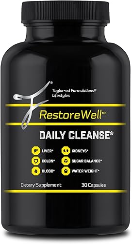 RestoreWell Daily Cleanse - Purificar y revitalizar el cuerpo - Hígado, colon, sangre, limpieza renal
