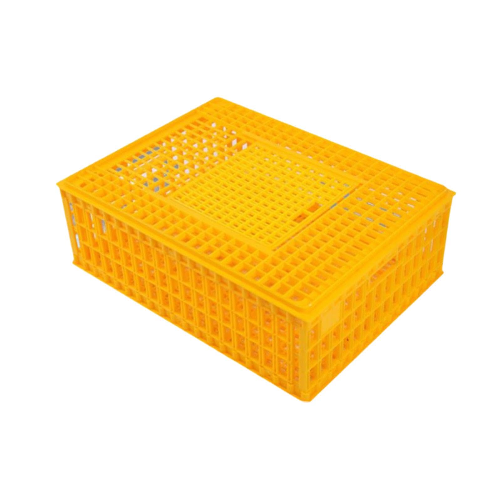 Jaula Apilable para El Transporte de Aves de Corral, Transportín para Pollos, Caja de Transporte para Hámsteres, Palomas Y Pavos, Amarillo