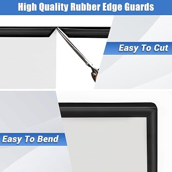 Rubber Edge Trim, 1-1/2 inches Self-Adhesive U Channel Edge Protector for Woods, Flexible U Shaped Peel and Stick Edge Banding, Edge Guard, Fit 1.5(38mm), 10Ft, Black