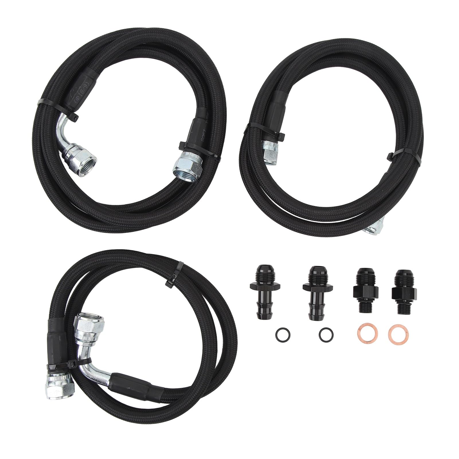 Wakects Kit di Raffreddamento della Trasmissione, Kit Tubo di Raffreddamento della Trasmissione in Nylon Acciaio Rame per 48RE, Sigillato Antiruggine, Set di 3 Linee con 4 Adattatori per 2500 3500