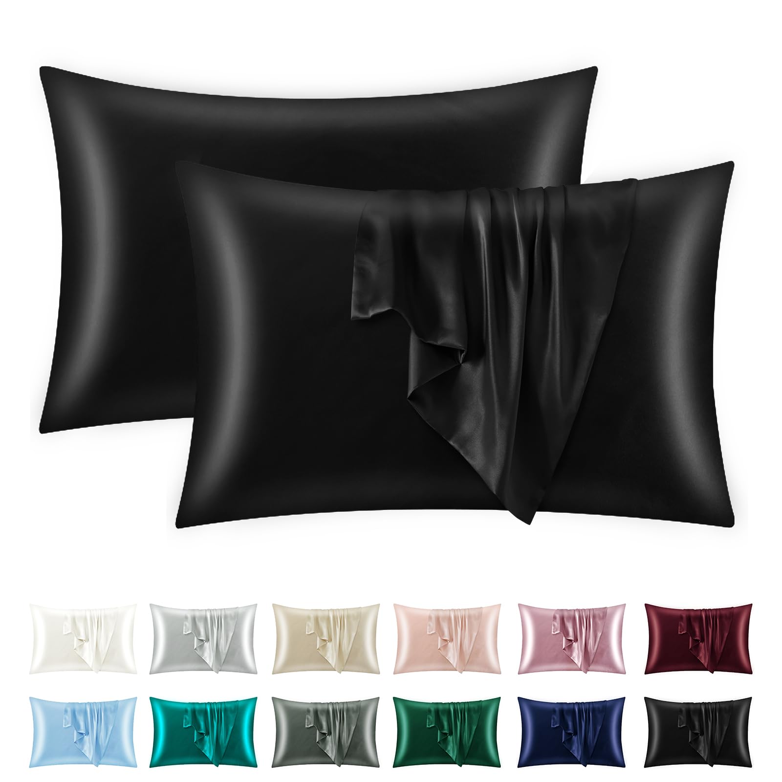 Amazon｜Otostar 枕カバー サテン織 2枚セット 43×63cm 封筒式枕カバー