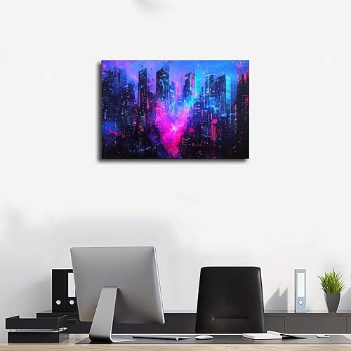Miniatura 3 de Retro Futuristic Wall Poster  Synthwave Glitch Abstract Artwork  Subculture Inspired Modern Home Wall Decor Poster Print for Teen Boys Room Wall Art