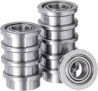 10pcs FR144ZZ Flanged Ball Bearing - [1/8x1/4x7/64 Inch] Replacement Wheel Bearings for Wheelbarrow Lawnmower Truck Axle Use, Chrome Steel, ABEC1