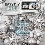 ALL-IN-1 Disco Balloon Arch Kit with BONUS Disco Ball Balloon for Party Decorations - Silver & White Balloons Garland for Disco Ball Party Decoration & Silver Party Decorations -Disco Balloons - Image 4
