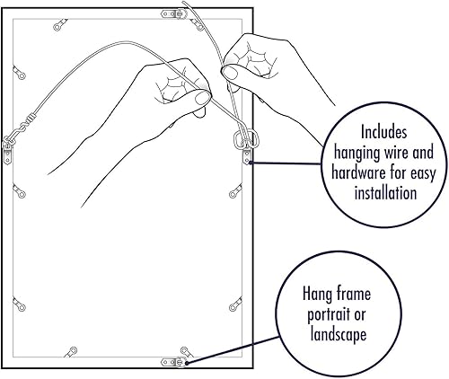 Vista 1051 de Americanflat - Marco para póster de 71 x 74 cm con plexiglás pulido, portarretratos negro de madera industrializada, Epic Collection, marco ancho