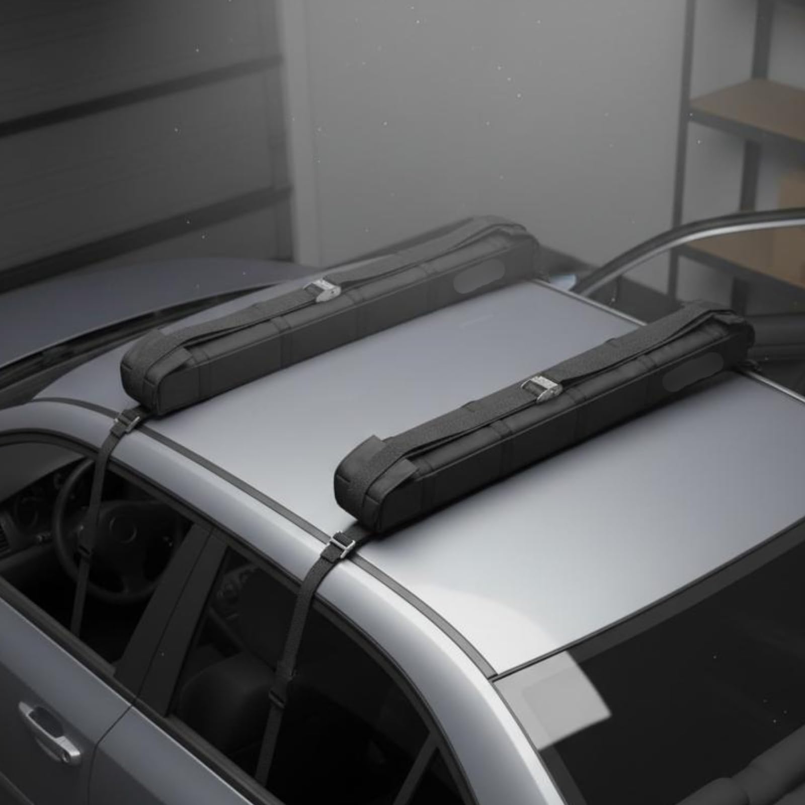 2 Stück Soft Dachträger Faltbarer Dachpolster Dachgepäckträger Dachpolsterauflage mit Oxfordstoff Und Stoßabsorbierender Einlage für Surfbrett Kajak Transport für Pendeln Kurztrips Freizeit