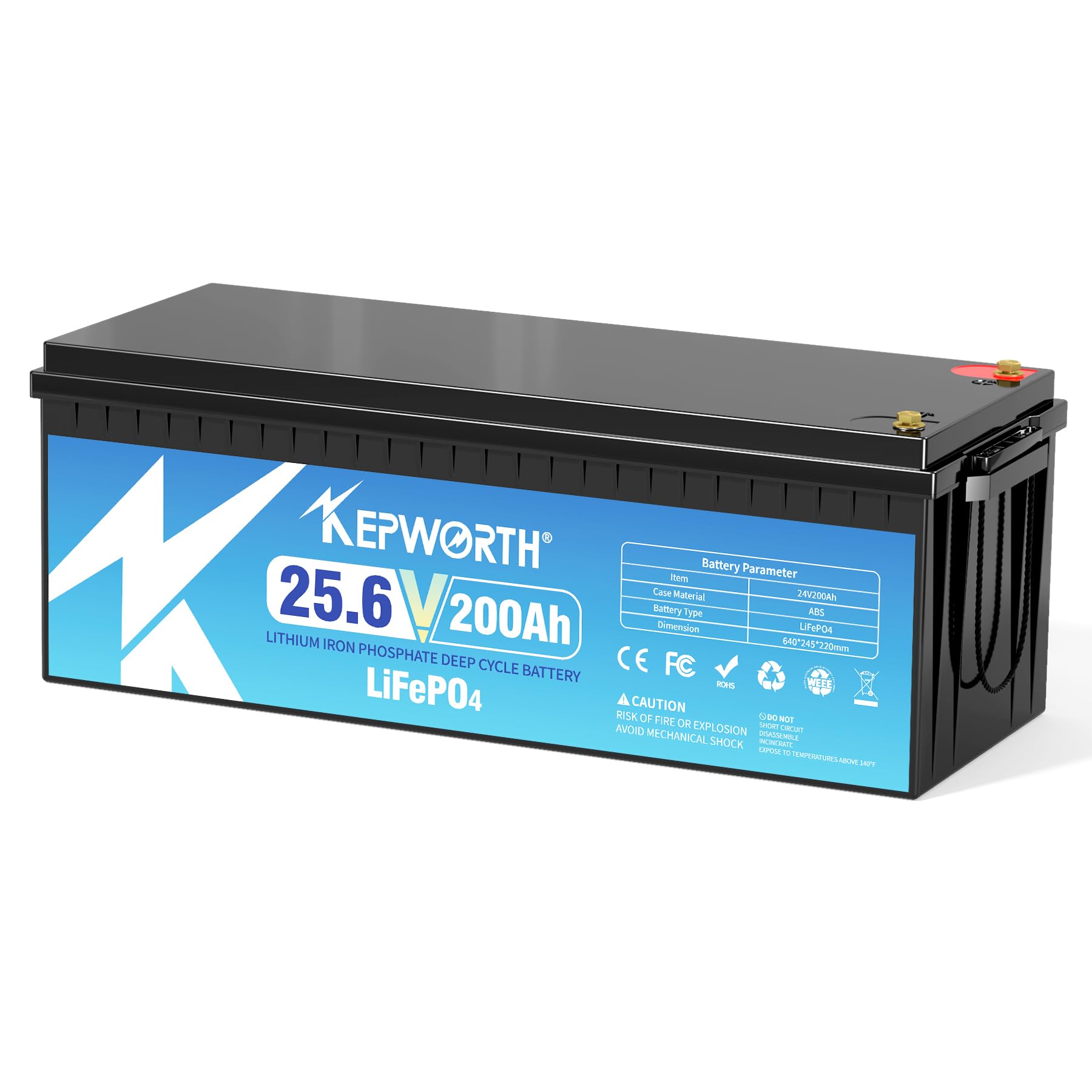 24V 200Ah LiFepo4 Battery, Rechargeable Lithium Batteries, 5.12KW Independent Power, Perfect for Boat, Marine, RV, Solar, Trolling Motor, Household Appliance, Off-grid Life