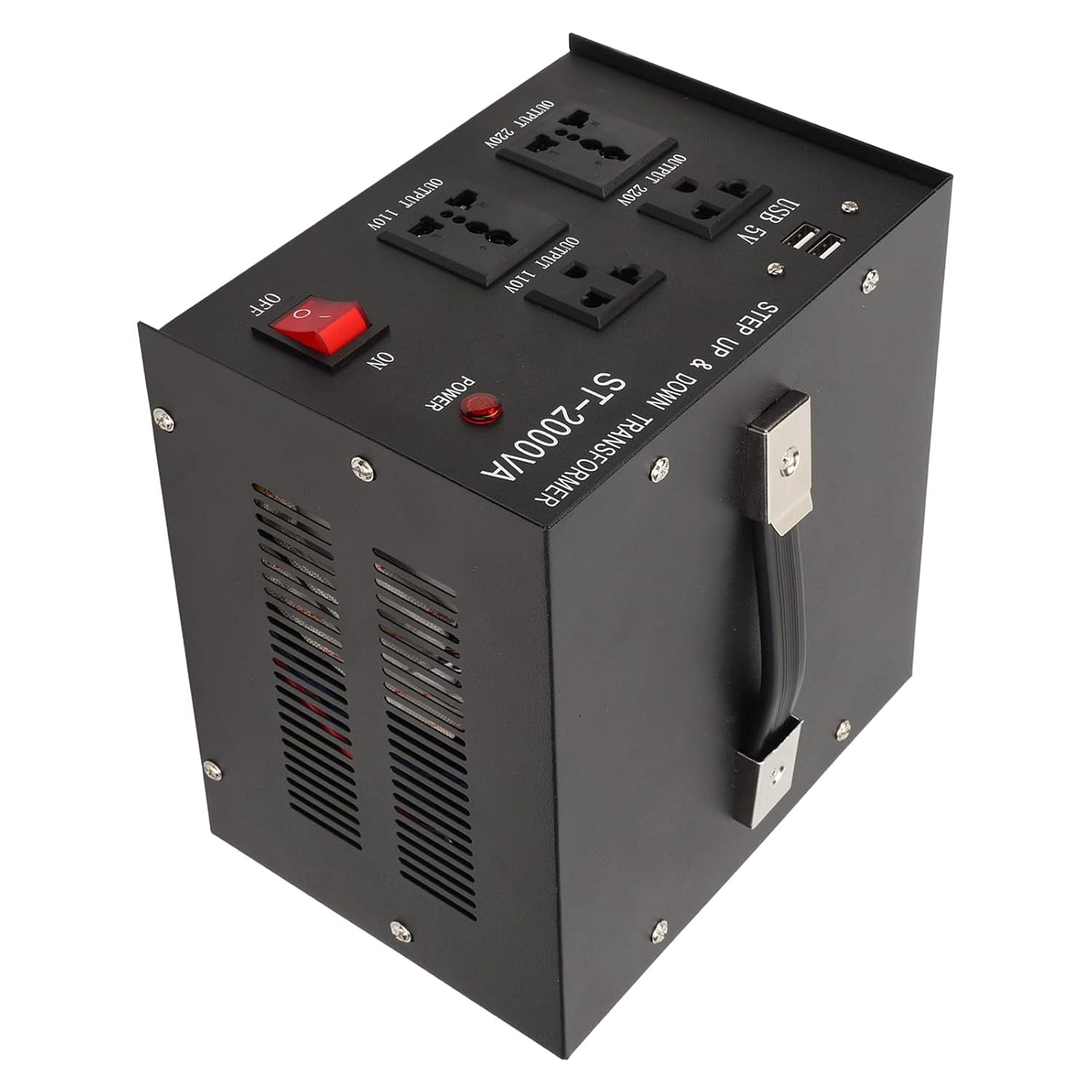 50HZ/60HZ 9A Voltage Transformer, 2000W Adjustable 110V-120V 220V-240V AC Input Step Up Buck Converter, with Overload
