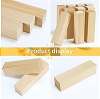 Vista 3 de Paquete de 10 bloques de tallado de tilo, bloques de madera maciza suave de 4 x 1 x 1 pulgada, bloques de madera sin terminar para tallar y tallar