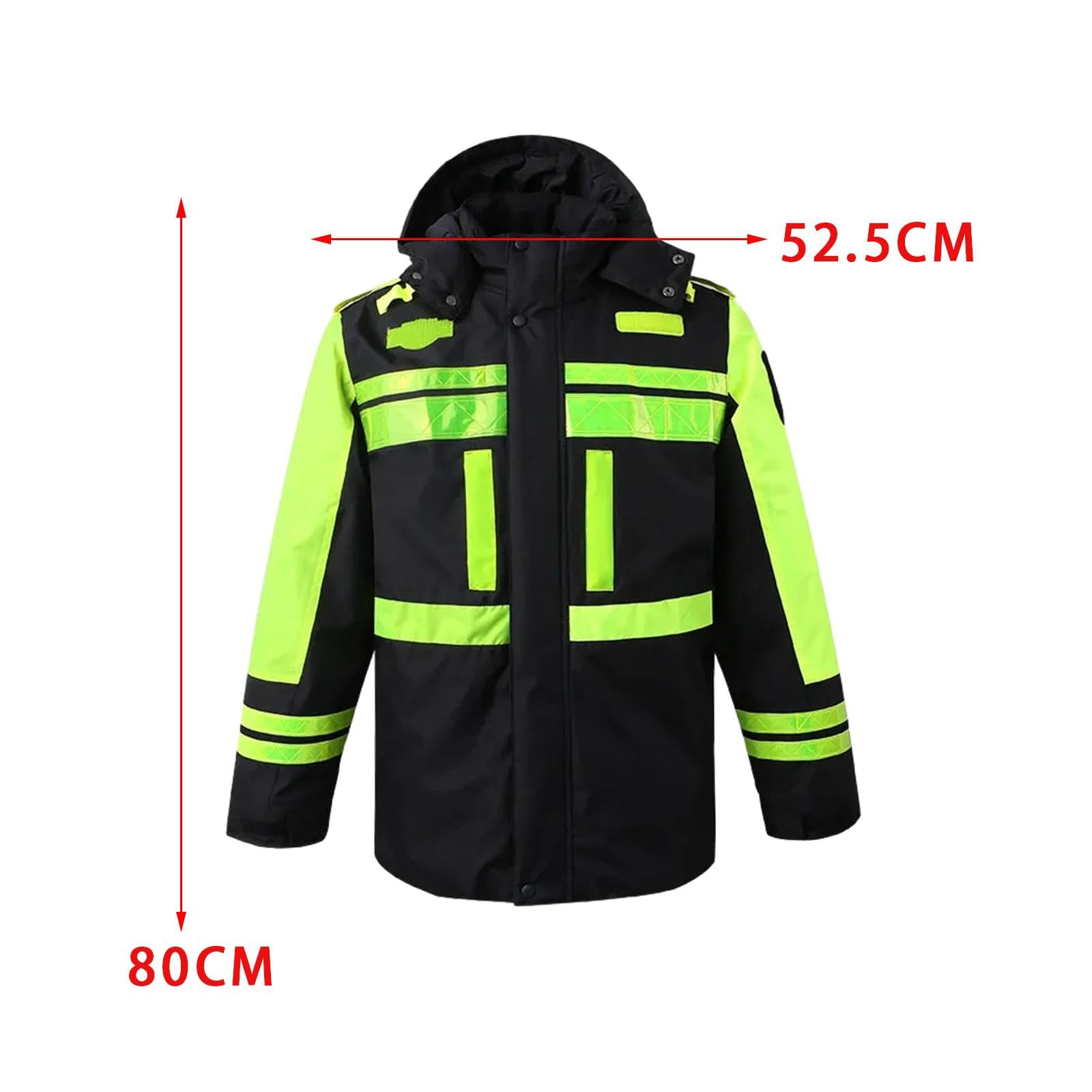 Baoblaze Chaqueta de seguridad de invierno, chubasquero cálido con forro desmontable, chaqueta de trabajo reflectante, abrigo de construcción para bicicleta de, l