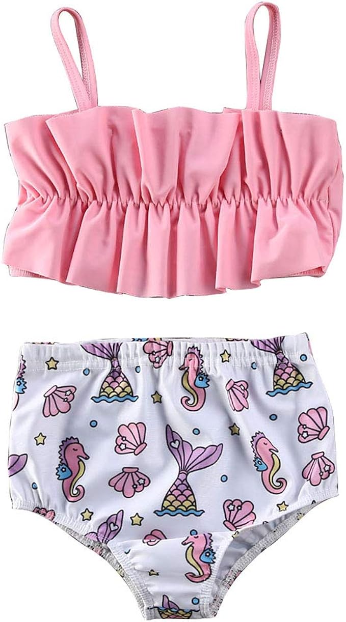 Amazon Com Newborn Baby Girls Swimsuit Tie Dye Halter Sleeveless Crop Top Briefs Shorts Swimwear Bikini 2pcs Summer Outfit Clothing Shoes Jewelry
