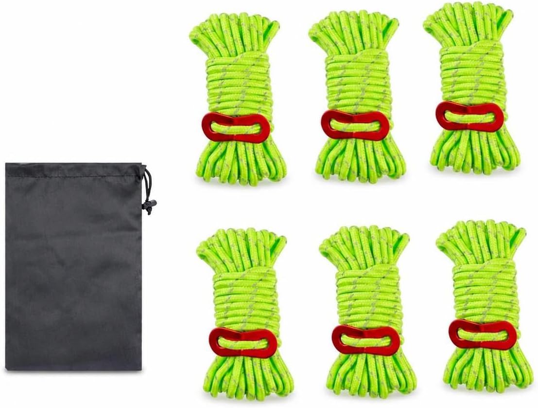 Tent Rope Set, Reflective 4 mm, Color to 4