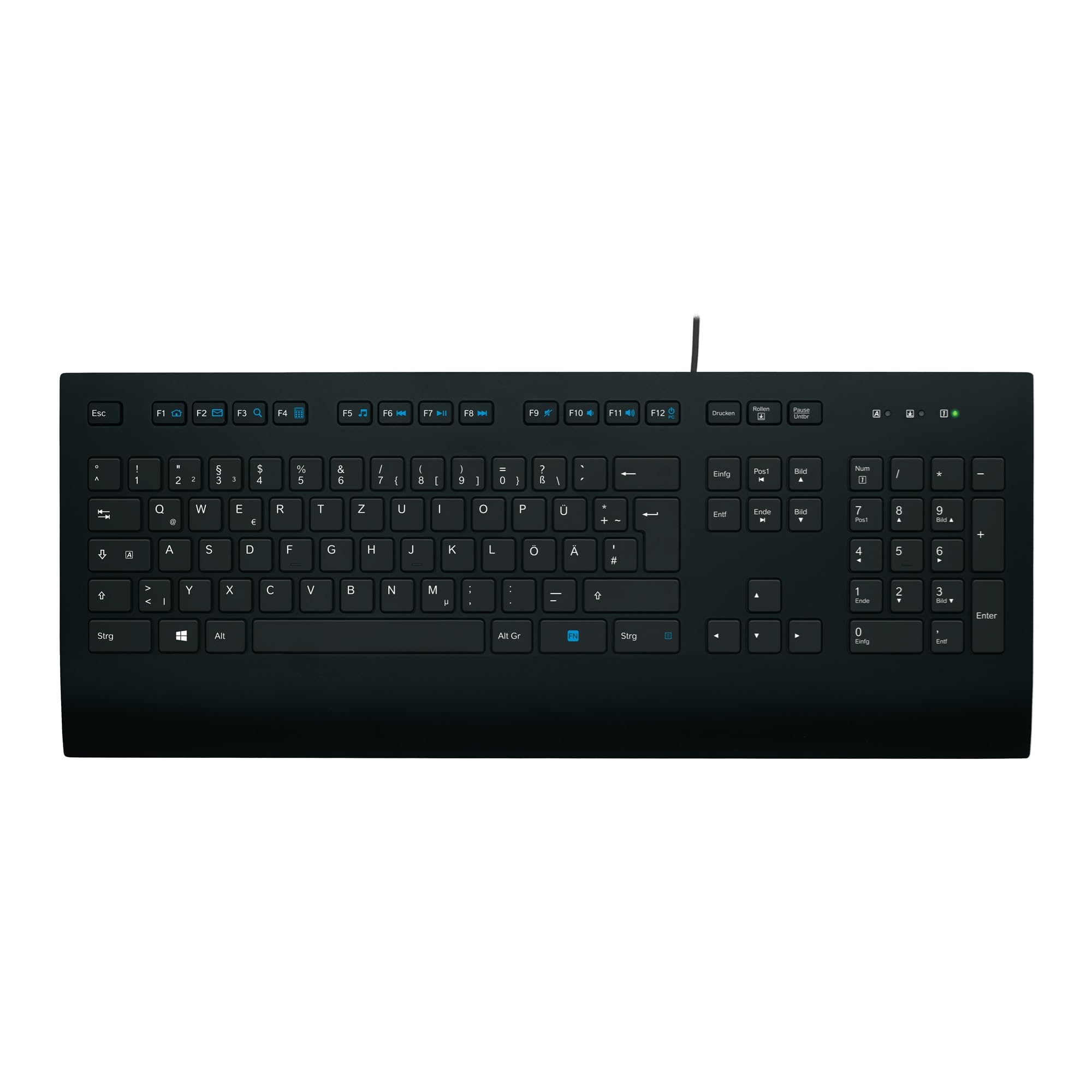 Logitech K280e Pro Kabelgebundene Business Tastatur für Windows, Linux und Chrome, USB-Anschluss, Handballenauflage, Spritzwassergeschützt, PC/Laptop, Deutsches QWERTZ-Layout, Schwarz