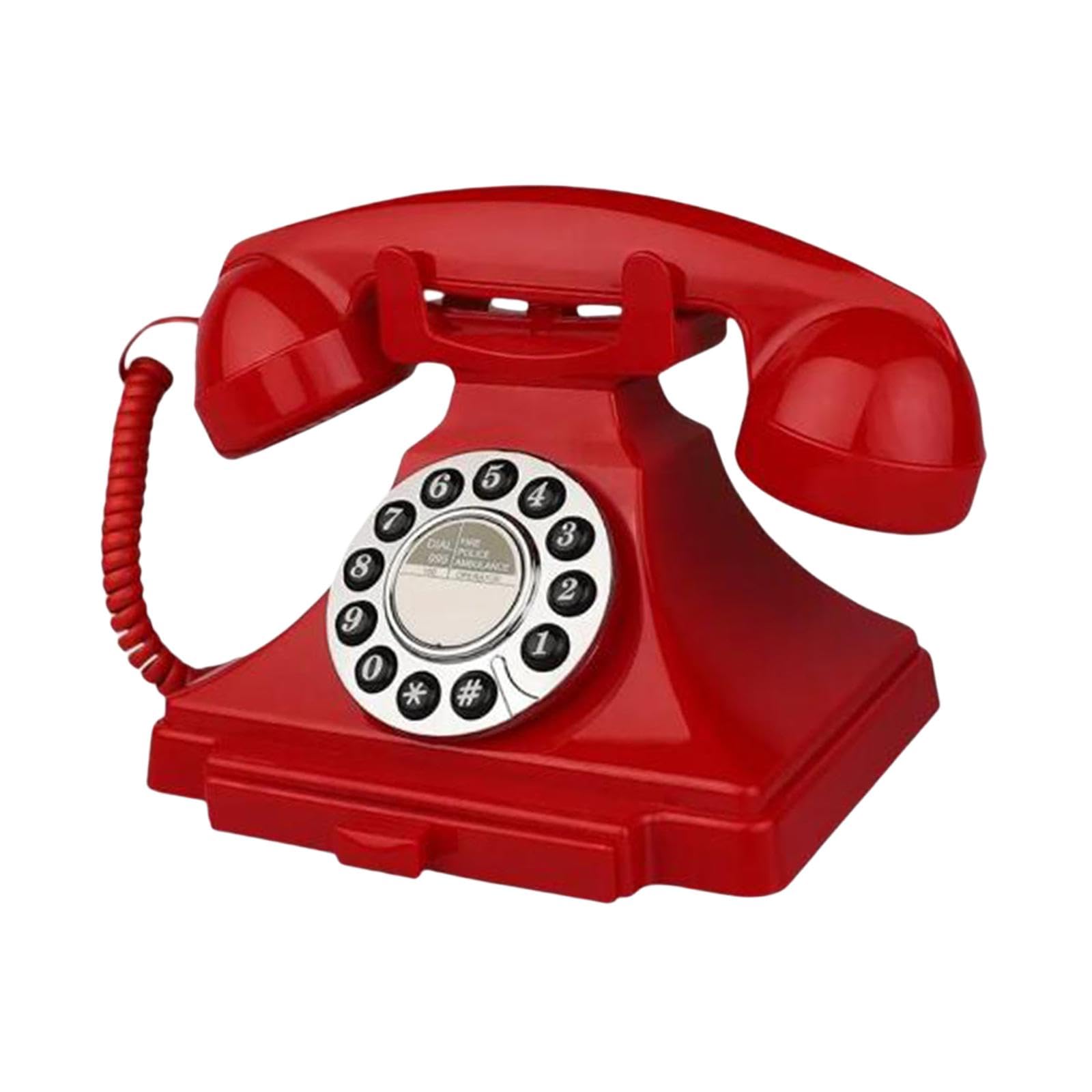 SM SunniMix Audio Guest Book Phone Audio Guestbook Phone Record Audio Messages Desk Telephone for Bar Office Retirement Party Anniversary, Red