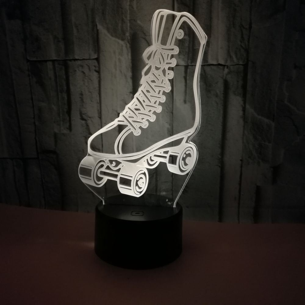 3D Fitness Optical Illusions LED Lampe – 7 Farben, USB-betrieben, Acryl, Für Tisch & Nacht