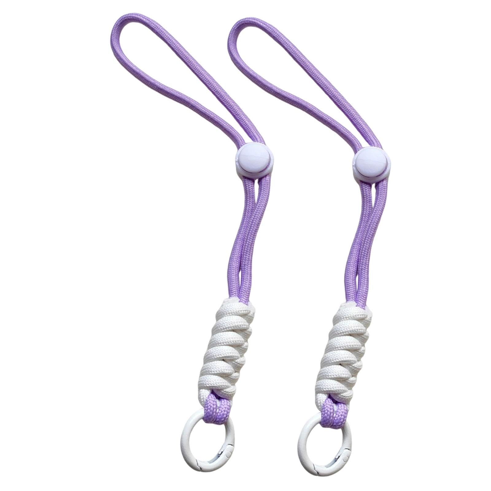 2Pcs Ski Gloves Wrist Straps for Camera Key Leash Elastic Cord Phone Lanyard Purple White|Sporting Goods|Winter Sports|Accessories|Other Winter Sport Accessories