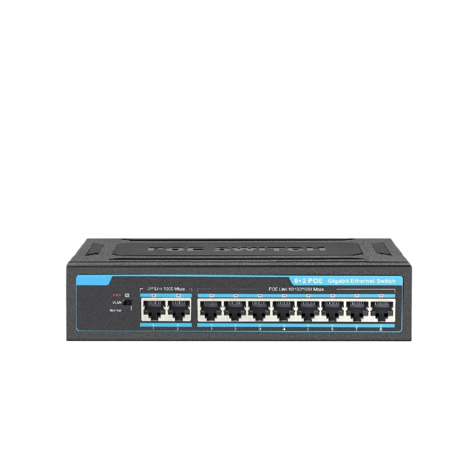 Commutateur PO//E 8 Ports Gigabit Switch PO//E 1000 Mbps Ethernet Switch 10 Ports Splitter réseau Hub RJ45(E/*U Plug)