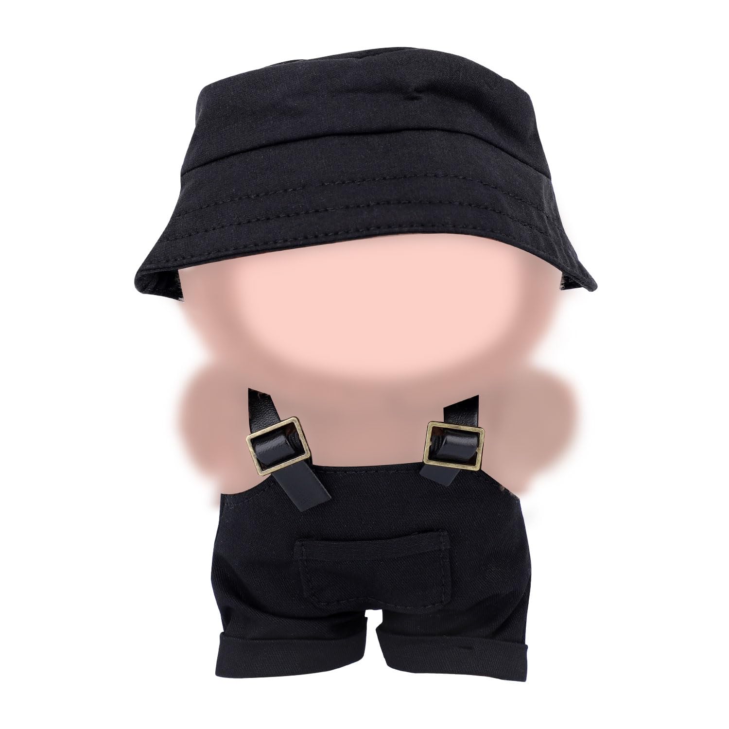 BOXOB 2pcs Doll Clothes Set, Cool Outfit & Accessories for 15cm/17cm Dolls Includes Stylish Overalls & Bucket Hat Fashionable Toy Clothing for Display