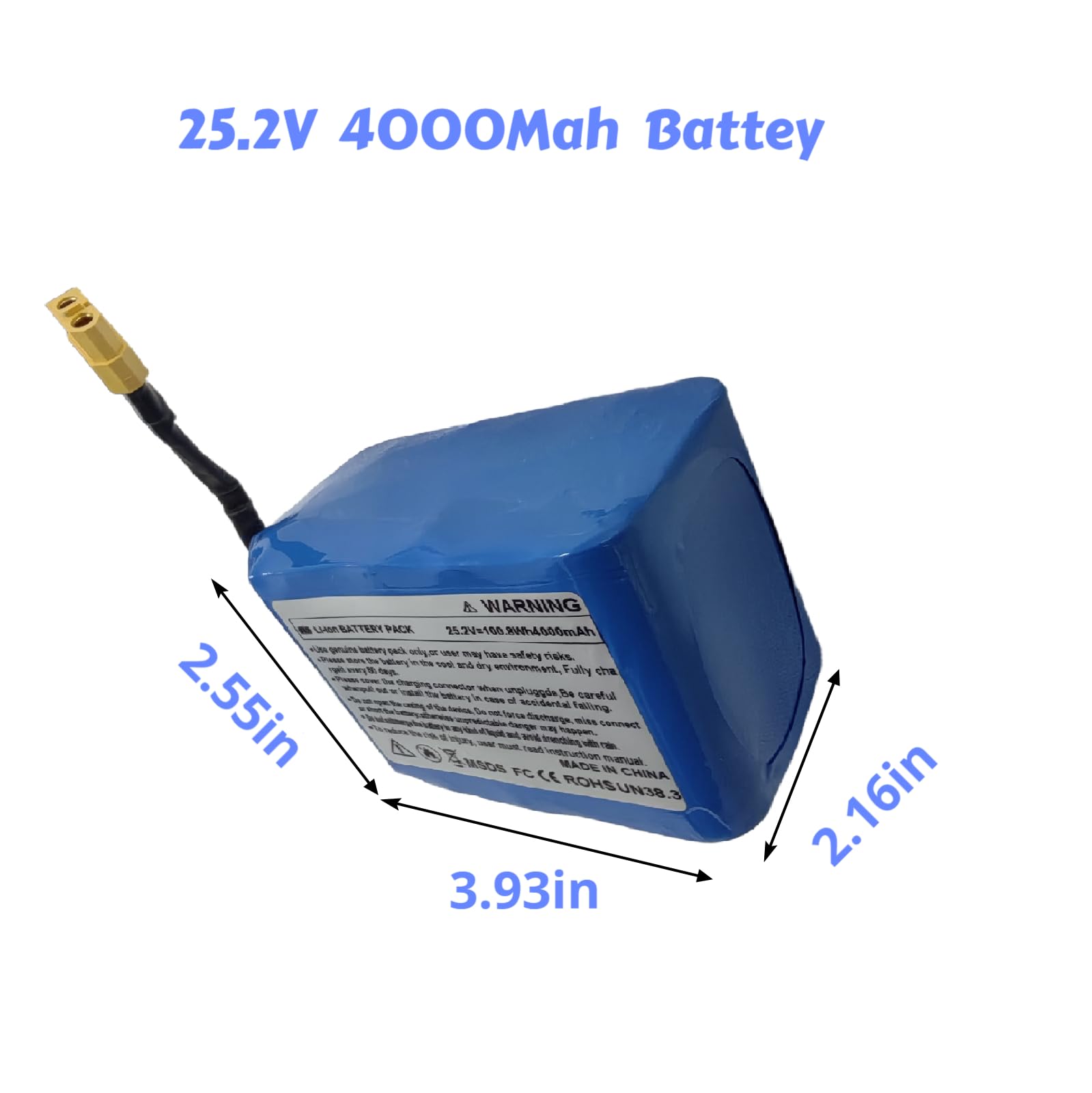 Replacement Hoverboard Battery 25.2V 4000mAh - 100.8WH Li-Ion (7s2p), Safe & Long-Lasting for Electric Scooters