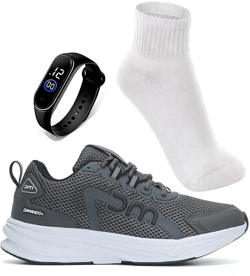 Tênis Unissex Esportivo Confortável Corrida Caminhada Crossfit + Relógio Digital + Meia