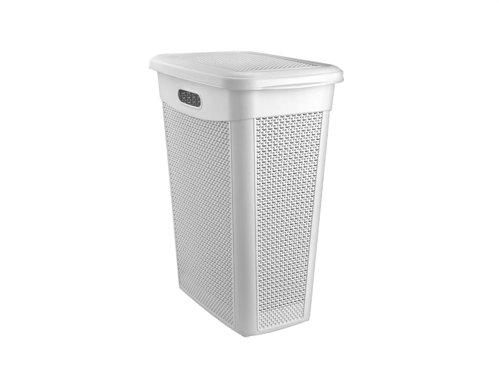 52L,50L,43L & 9L Plastic Slim Lid Bin Laundry Basket Clothes Washing Hamper Organiser Storage Container (43 Litre Slim Ice Grey)