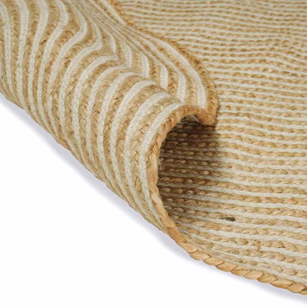 Tapis de salon, ovale, en toile de jute, blanc naturel, 245 x 152 cm, tissé à la main, lavable en machine, design moderne pour salon, chambre à coucher et couloir