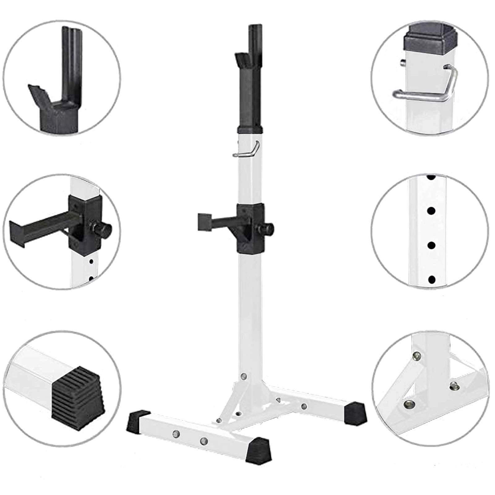 Rack per Squat, Coppia di Rack Regolabili, carico Massimo 330 libbre, Robusto Supporto per Squat in Acciaio, bilanciere, Panca Piana, Supporti per manubri per Palestra do