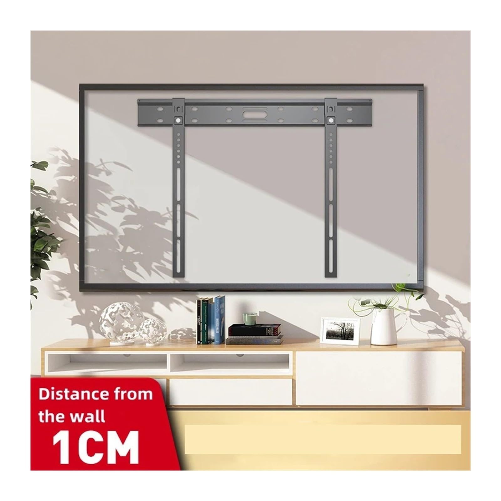 Soporte De Pared Universal Ultrafino For Televisores De Pantalla Plana/Curva De 26 A 90 Pulgadas. Soporta hasta 80 Kg. Compatible con VESA 100x100-800x400 Mm.(26-65in)